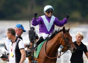  Silvestre De Sousa celebrates Arabian Queen Juddmonte win