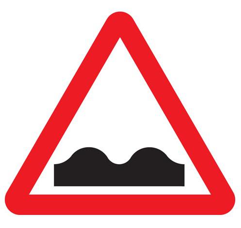 Drivers are warned that the road surface ahead is uneven