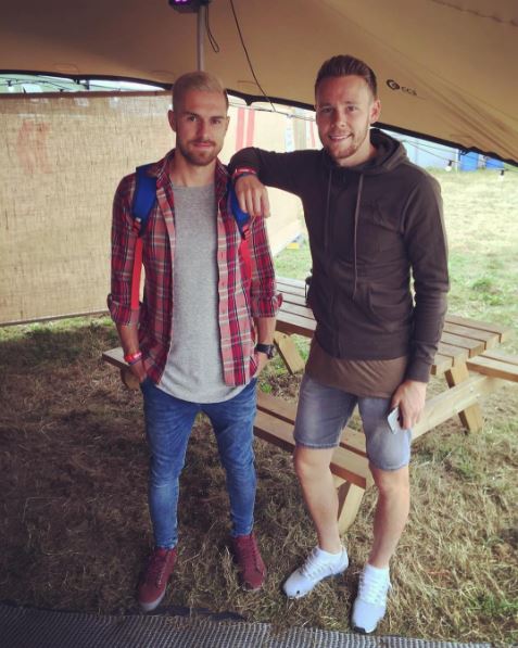  Aaron Ramsey and Chris Gunter took time out to enjoy Reading Festival last weekend