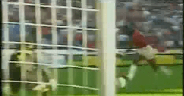 After running entire length of the pitch, George Weah puts ball past goalkeeper