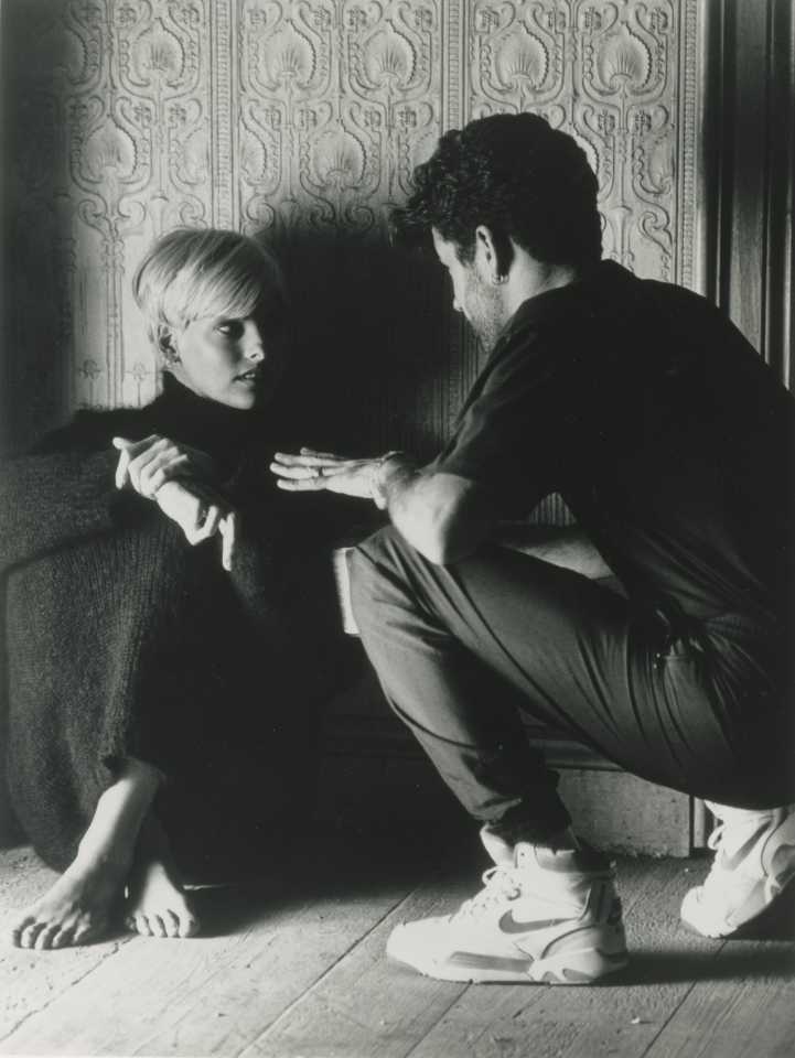  George Michael and Linda Evangelista speak on the set of the Freedom 90 video