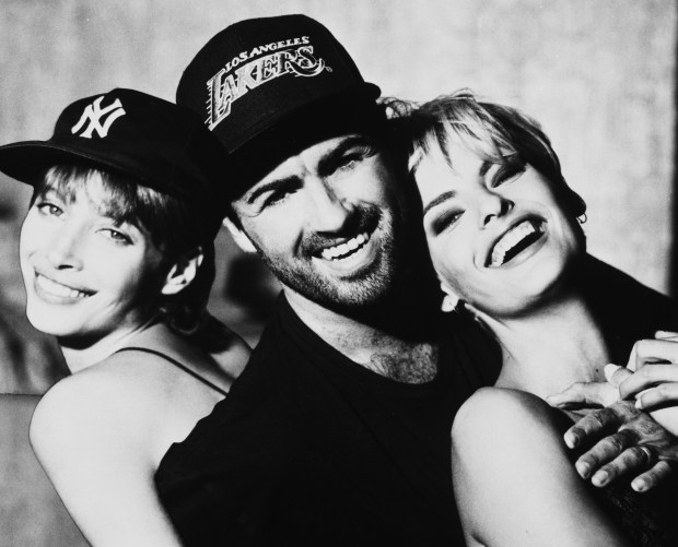 George with Christy Turlington and Linda, who both appeared in the Faith 90 video