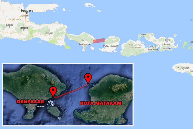  The location of the boat explosion in Indonesia