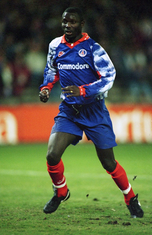 PARIS - 1994: George Weah of Paris St Germain in action during a European Cup Winners Cup match held in 1994 at the Parc des Princes, in Paris, France. (Photo by Getty Images)