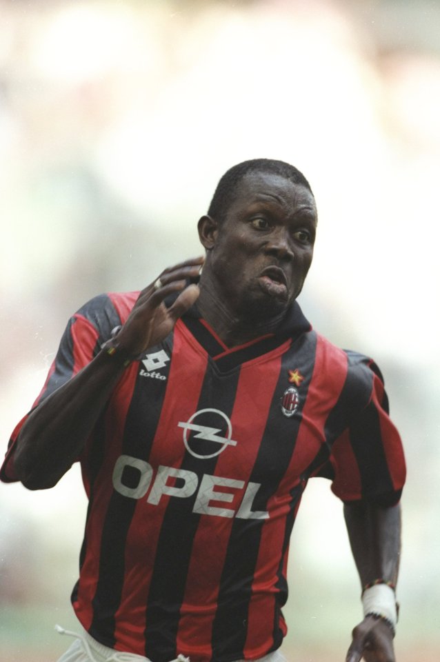 Undated: George Weah of AC Milan in action during a match. Mandatory Credit: Ben Radford/Allsport