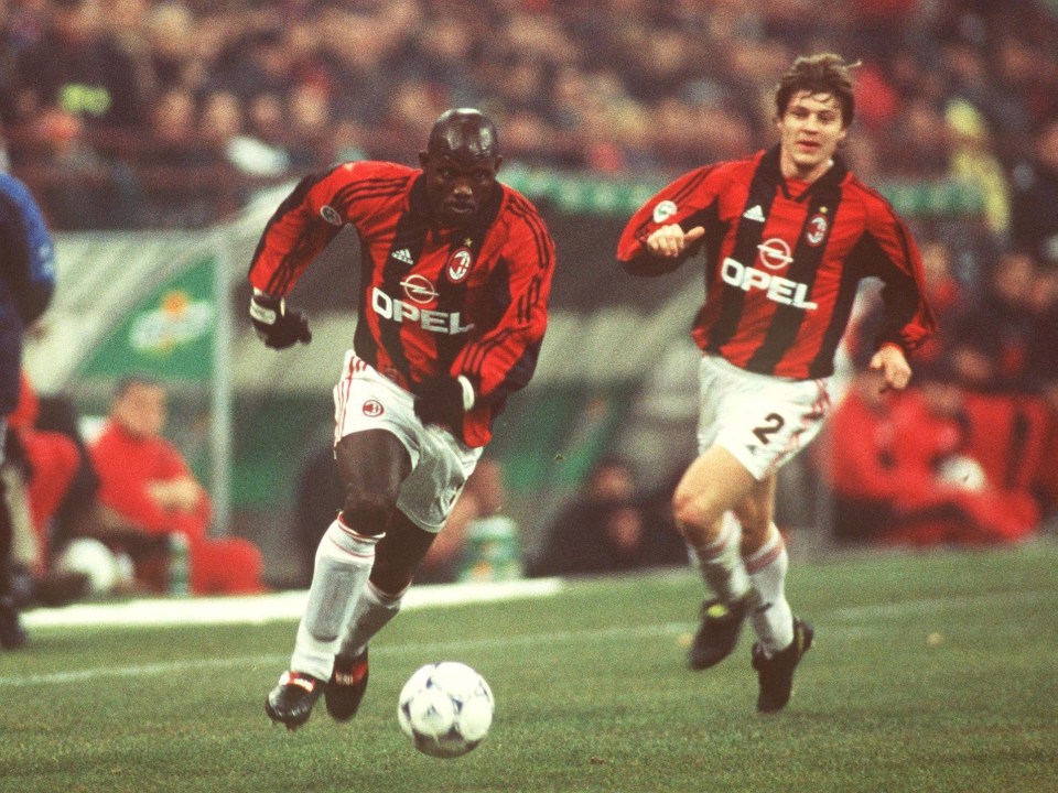 MILAN, ITALY - JANUARY 06: ITALIENISCHE LIGA 98/99; George WEAH/AC MAILAND - EINZELAKTION - (Photo by Alexander Hassenstein/Bongarts/Getty Images)