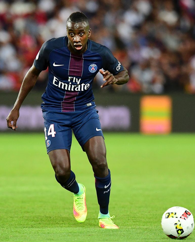  Blaise Matuidi's job will be to disrupt Arsenal's flow in his central midfield role