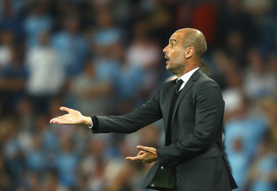 MANCHESTER, ENGLAND - SEPTEMBER 14: Josep Guardiola manager of Manchester City reacts during the UEFA Champions League match between Manchester City FC and VfL Borussia Moenchengladbach at Etihad Stadium on September 14, 2016 in Manchester, England. (Photo by Richard Heathcote/Getty Images)