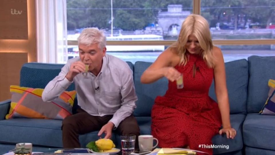  The pair downed shots of Lemoncello live on This Morning