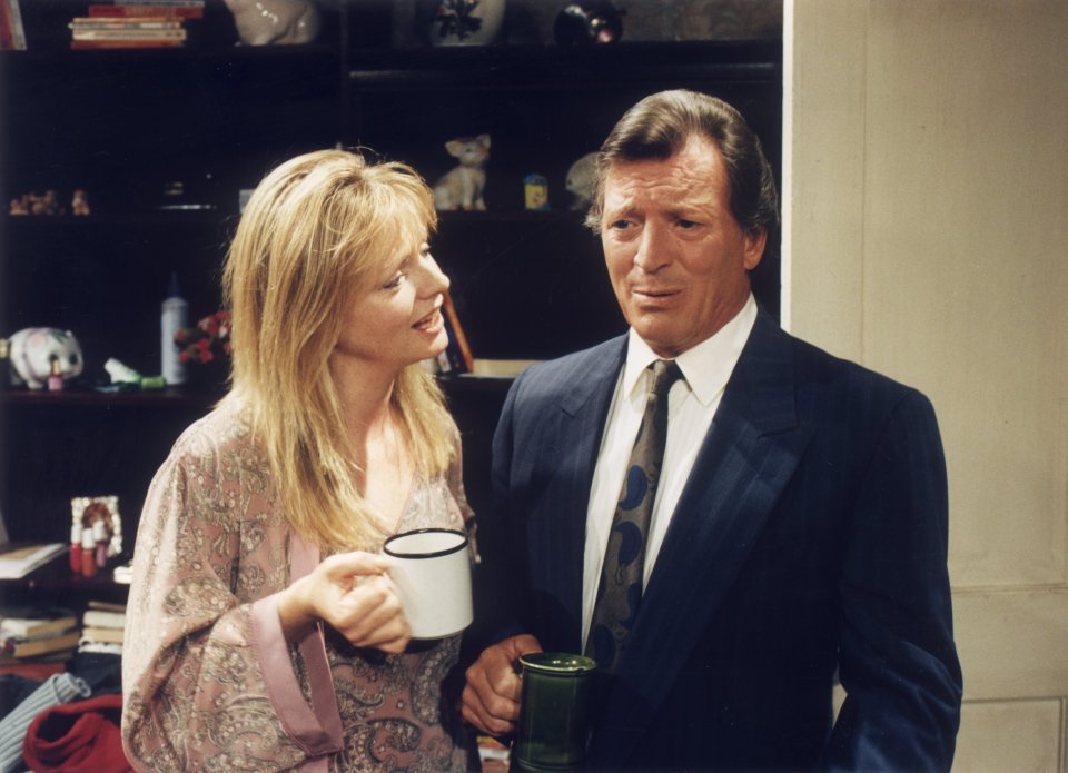  Tracy as Tricia Armstrong in Corrie alongside Mike Baldwin (Johnny Briggs)