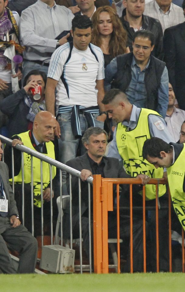 Jose Mourinho was sent to the stands after his defender Pepe saw red himself