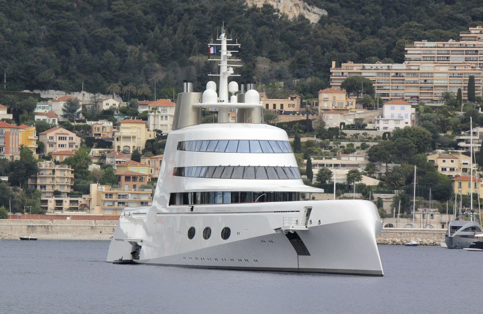 Andrey Melnichenko and his wife Aleksandra Melnichenko escape from the Cannes Festival after 3 days of partying for a relaxing day in Villefranche-sur-Mer, France