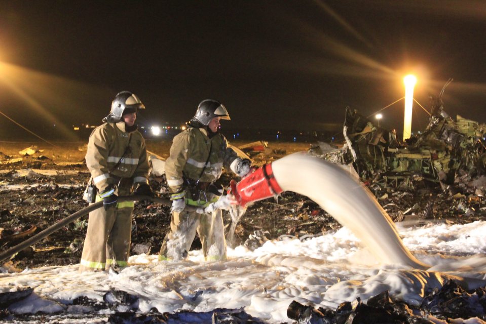  Firefighters rushed to the scene at Kazan Airport but there were no survivors