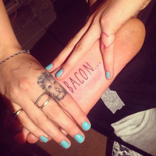 Cara Delevingne revealed her BACON tattoo with this snap