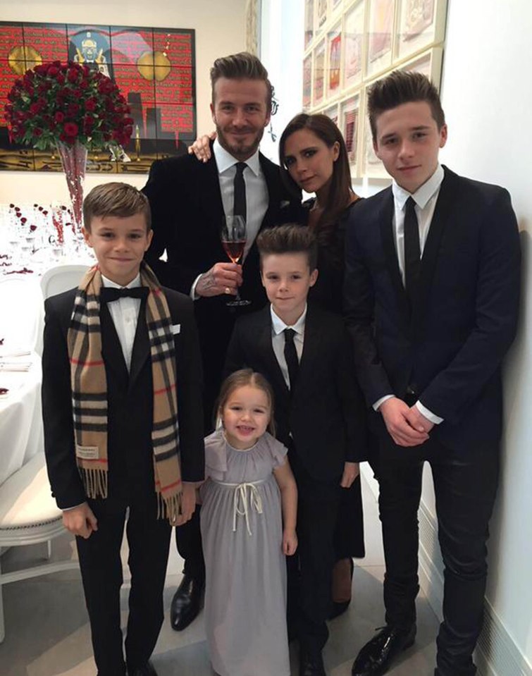  David and Victoria Beckham with their four children