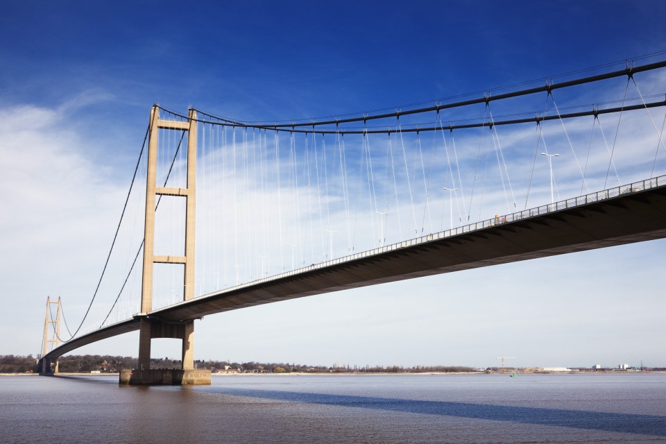  The Humber Bridge over the River Humber near Hull, Yorkshire, England - could Nessie be here?