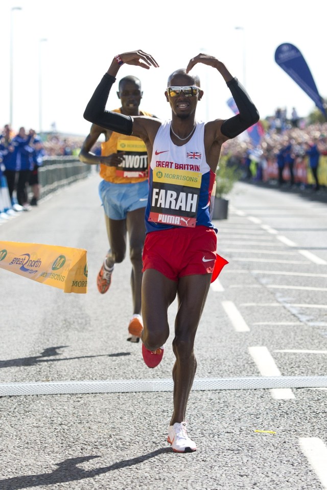  Mo is determined he will beat his wife Tania by a long way in the Great North Run on Sunday, and laughed at the idea she could match his pace