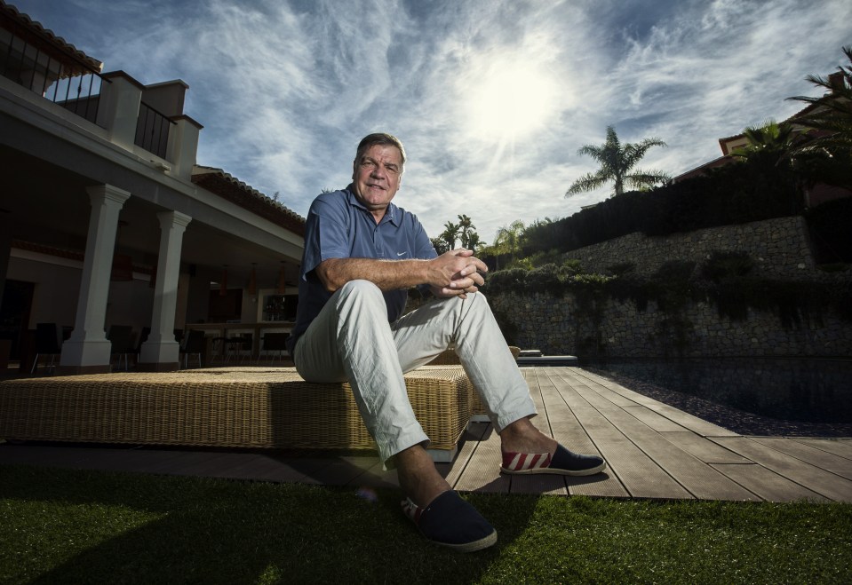 Sam Allardyce at his Villa in Spain