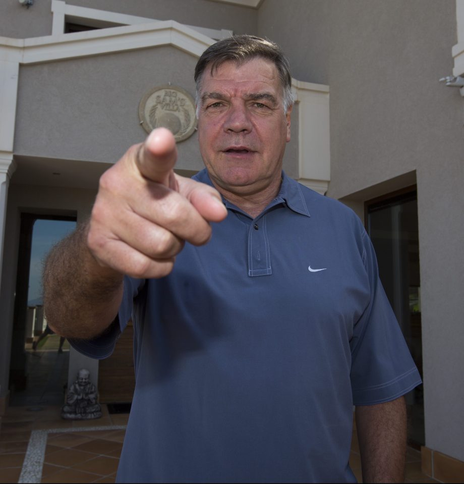 Sam Allardyce at his Villa in Spain