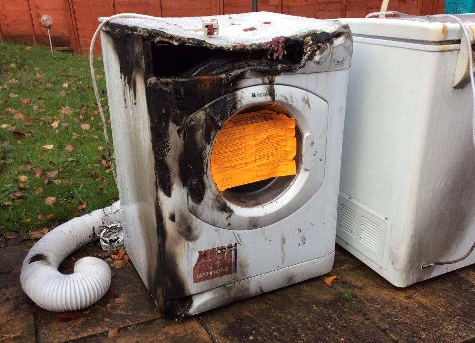  One family’s Hotpoint tumble dryer burst into flames just days before Whirlpool announced its modification programme