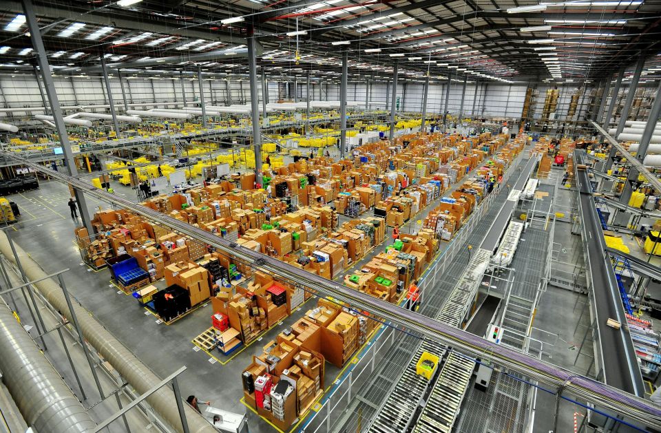  Millions of packages are sent from Amazon's warehouses including this one in Hemel Hempstead