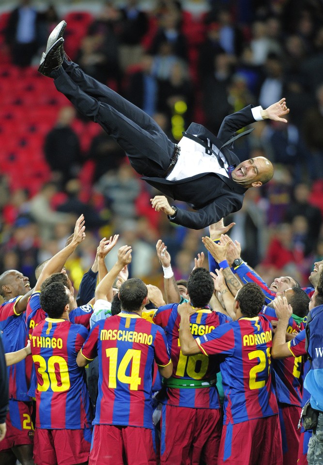 Guardiola won the Champions League twice with Barcelona