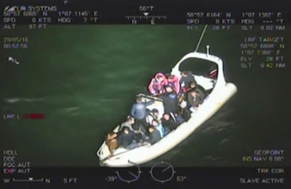  A video still shows the boat in which Mark Stribling and Robert Stilwell attempted to smuggle 18 Albanians into the UK