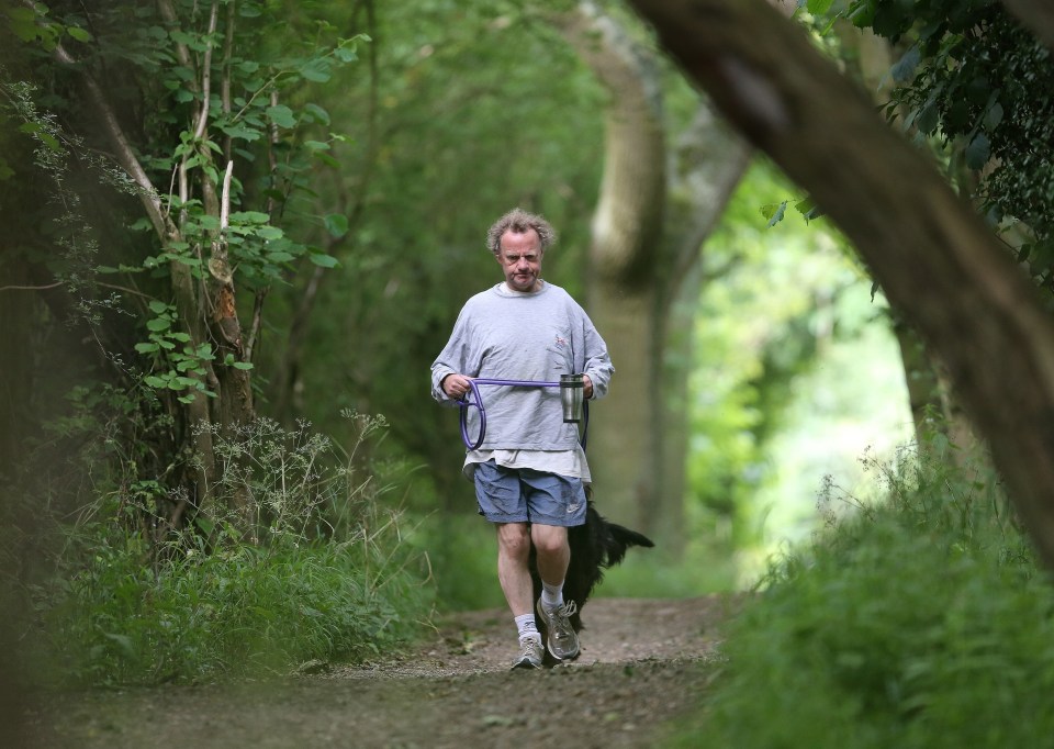  Shoreham pilot Andy Hill seen out walking his dog in Sandon, Essex, as manslaughter charges hang over his head