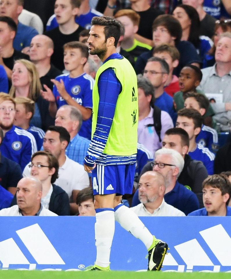 Fabregas has had to make do with starting on the bench so far 