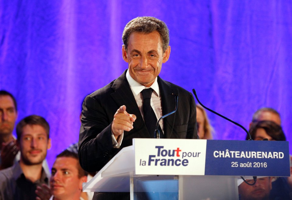  Mr Sarkozy has announced his intention to run for president in 2017 and is pictured at a rally