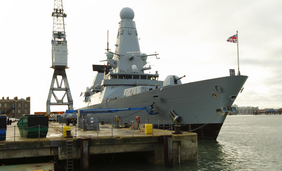  Brave . . . HMS Daring before heading to fight ISIS