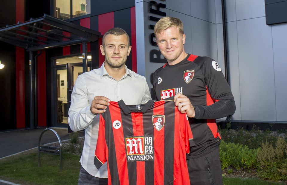 Jack Wilshere with Bournemouth boss Eddie Howe on deadline day 