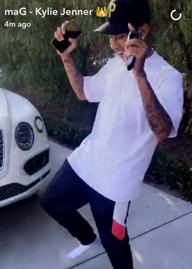  Tyga's dance of joy as he realises the new motor is for him