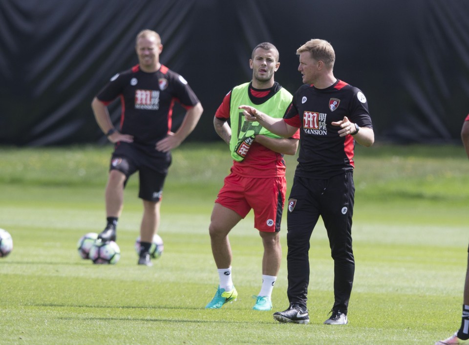  Wilshere seemed deep in thought as Eddie Howe issued his instructions