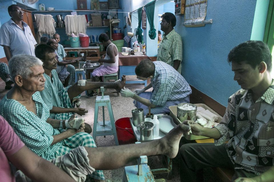  Patients are tended to at Gandhiji Prem Nevas Leprosy Centre in Kolkata, India