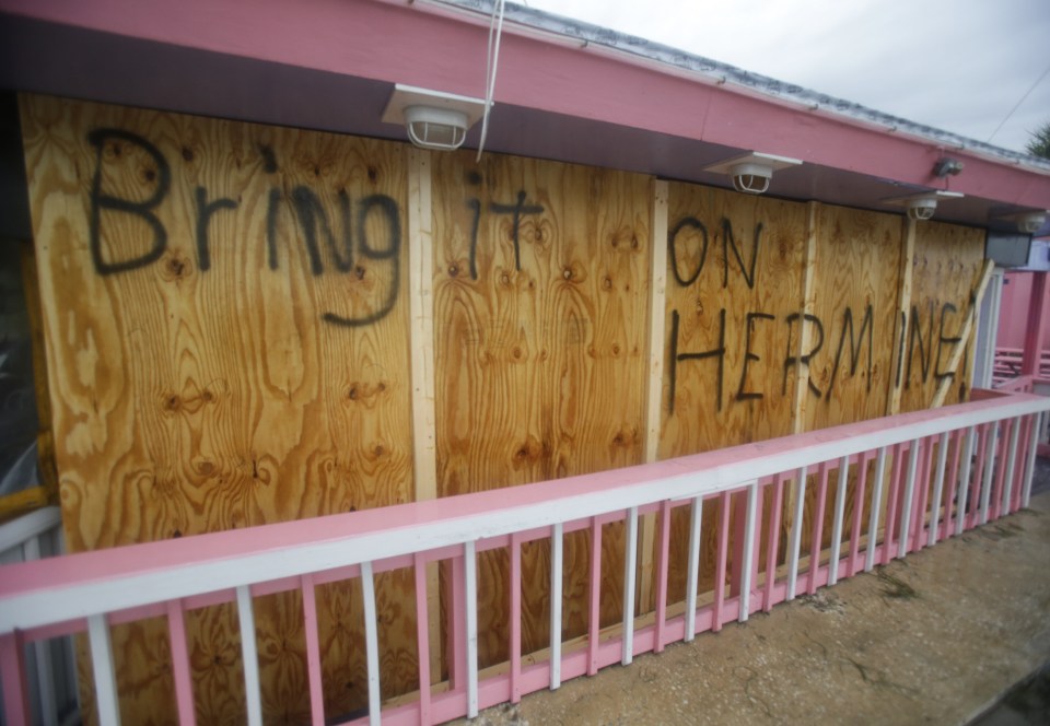  Defiance from locals as Hurricane Hermine nears