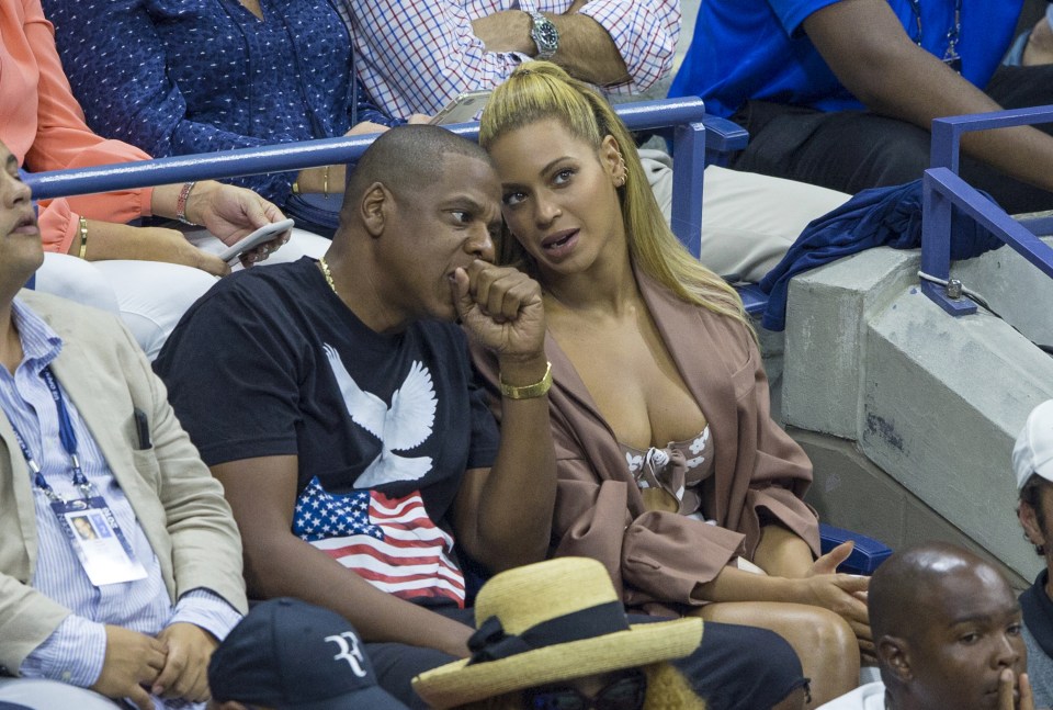 Beyonce and Jay Z took their seats in Serena's private box