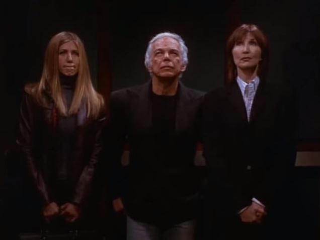  Ralph Lauren making a cameo alongside Jennifer Aniston, left, in a 1999 episode of Friends