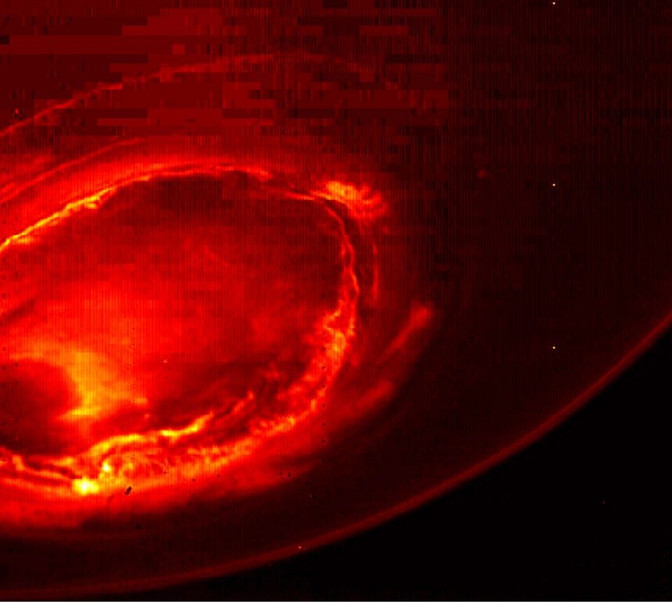 One stunning picture caught an infrared still of Jupiter's southern aurora - a version of Earth's Northern Lights