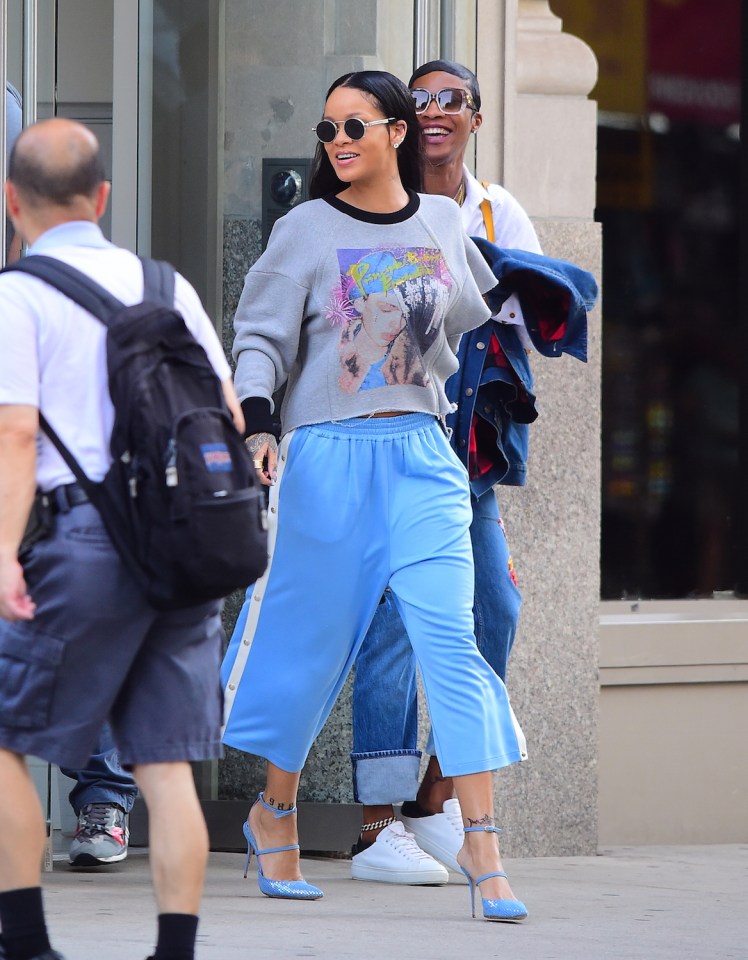 Rihanna's new tattoo could be seen on her ankle as she left her New York apartment