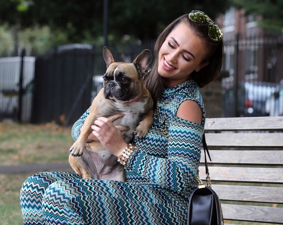  Lauren Goodger and Coco the French Bulldog