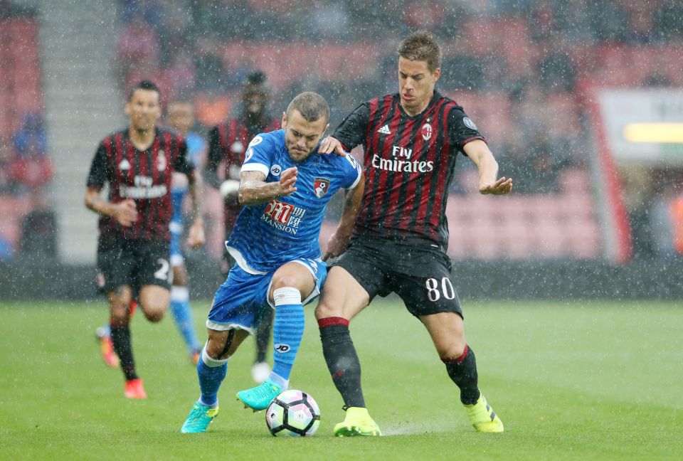 Jack Wilshere makes his debut Bournemouth appearance against AC Milan