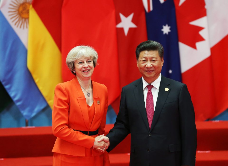 Chinese President Xi Jinping meets Theresa May