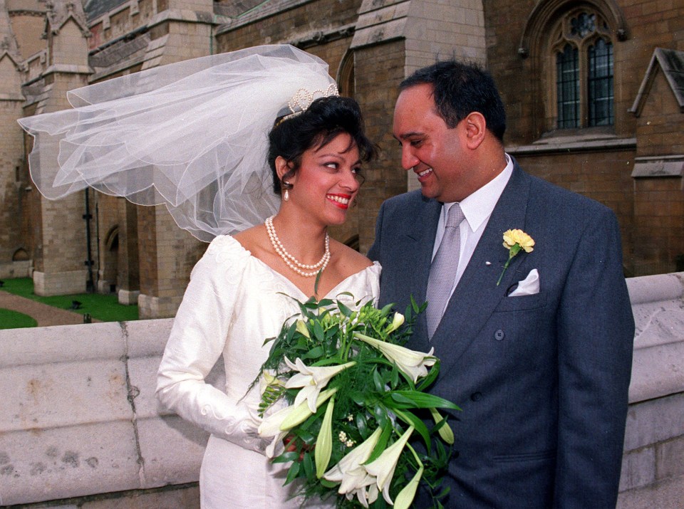 Keith Vaz with his bride Maria Fernandes after their wedding in London, with the MP since embroiled in a scandal involving drugs and prostitutes