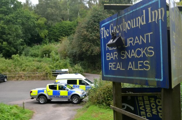 Emergency services were called to the pub on Friday night after reports of an armed robbery