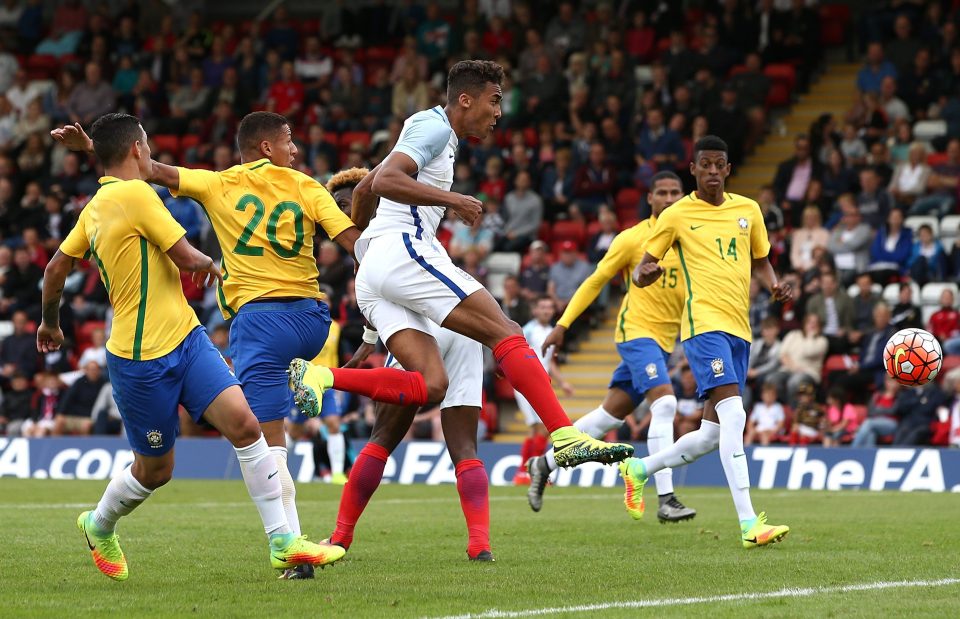  Everton striker Dominic Calvert-Lewin netting in England Under-20s 2-1 loss to Brazil in September