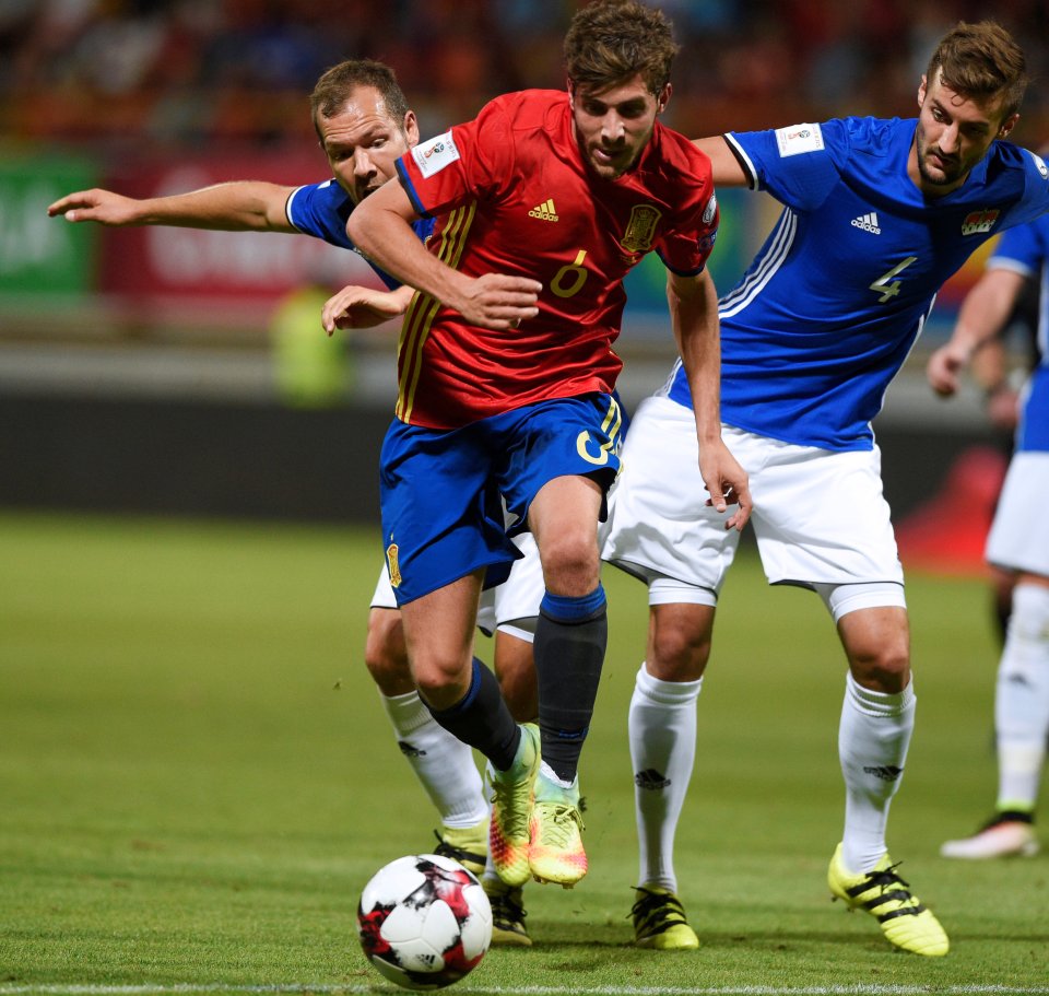  Sergi Roberto netted his first Spain goal in the 9-0 win over Lichtenstein