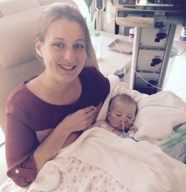 Gabriella, pictured with her mum Amie, was born on May 8, 2015, and found to have genetic conditions Scimitar Syndrome and Tetralogy Of Fallot. Both these rare heart conditions severely affect the heart's ability to function and their affects are more than doubled when combined