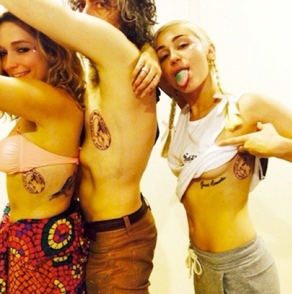 Miley Cyrus got matching tattoos with her mates to remember her dog Floyd