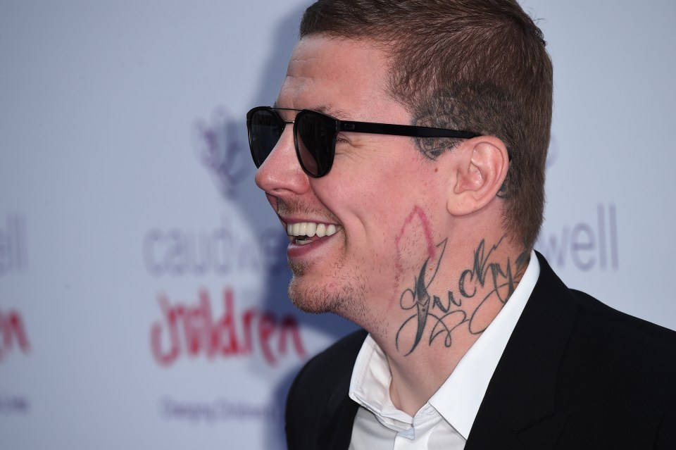 Professor Green had 'Lucky' tattooed to represent his positive attitude